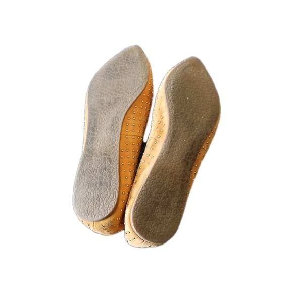 Steve Madden Womens 8 Mustard Studded Pointed Toe Flat Loafers Retro Edgy Suede - Picture 5 of 5
